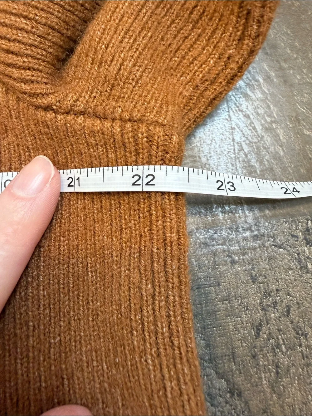 LOFT Chunky Ribbed Knit Collared Rust Button-Front Pocket Cardigan size XL